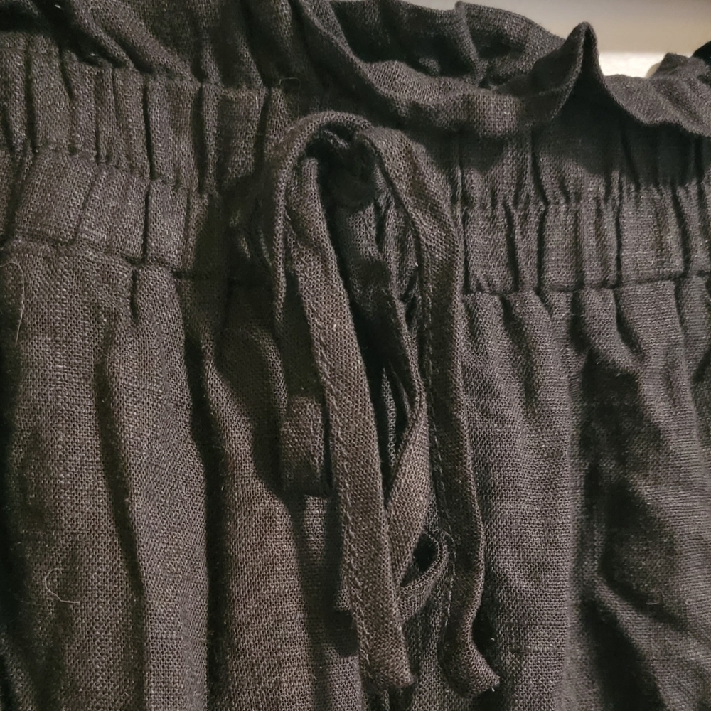 Hayden Los Angeles Linen Blend Paper Bag Waist Wide Leg Resortwear Whimsigoth 3X - Picture 4 of 9